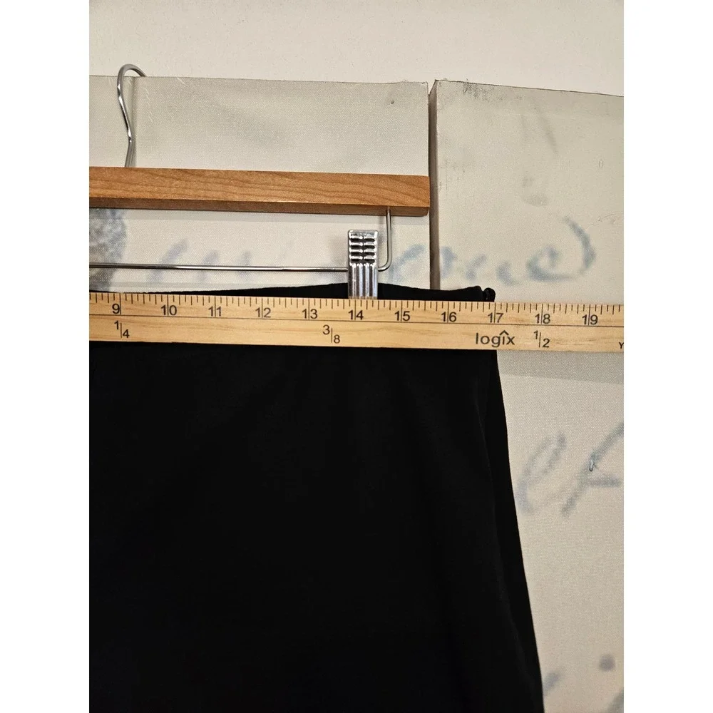 Eileen Fisher Cropped Pants L Black Organic Cotton Stretch Minimalist Lagenlook